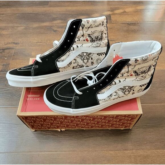 Rare Vans Sk8-Hi Butterfly Journal Marshmallow Size US 11.5 Men fast shipping - Picture 1 of 8
